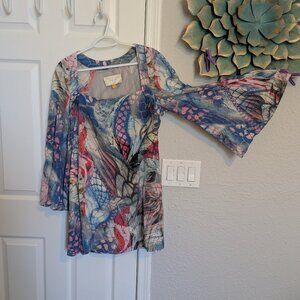 Anthropologie Leifsdottir Silk Dress | BOHO | Butterfly Sleeves | 10 | EUC